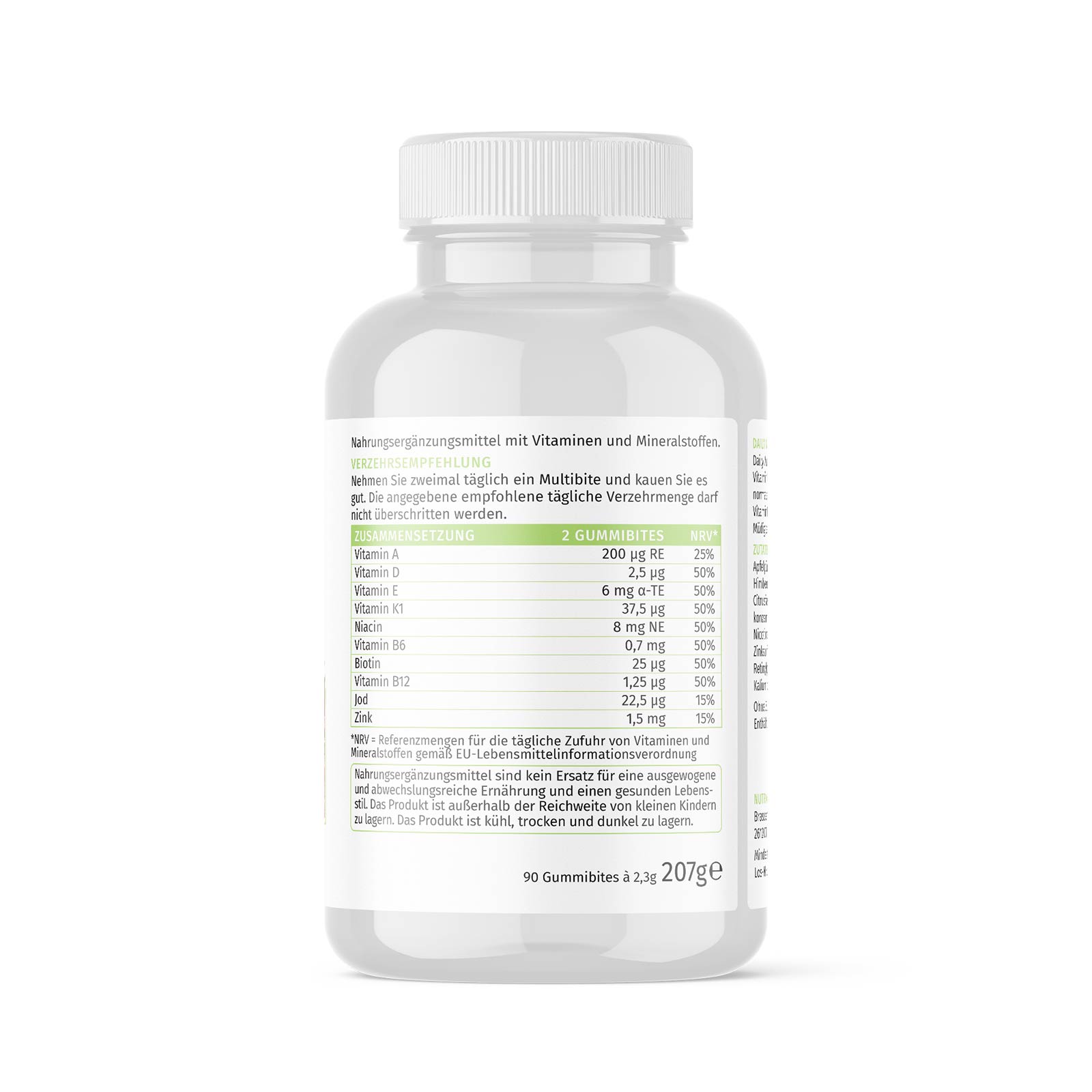 NutraLinea Daily Multi-Bites Rückseite NutraLinea Daily Multi-Bites Rückseite