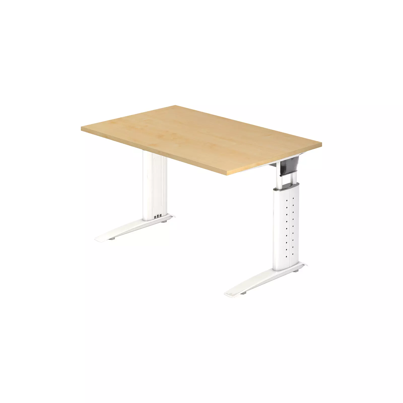Hammerbacher Schreibtisch U-Serie 120x80 cm Ahorn Gestellfarbe Weiß Produktbild Frontansicht Hammerbacher Schreibtisch U-Serie 120x80 cm Ahorn Gestellfarbe Weiß Produktbild Frontansicht