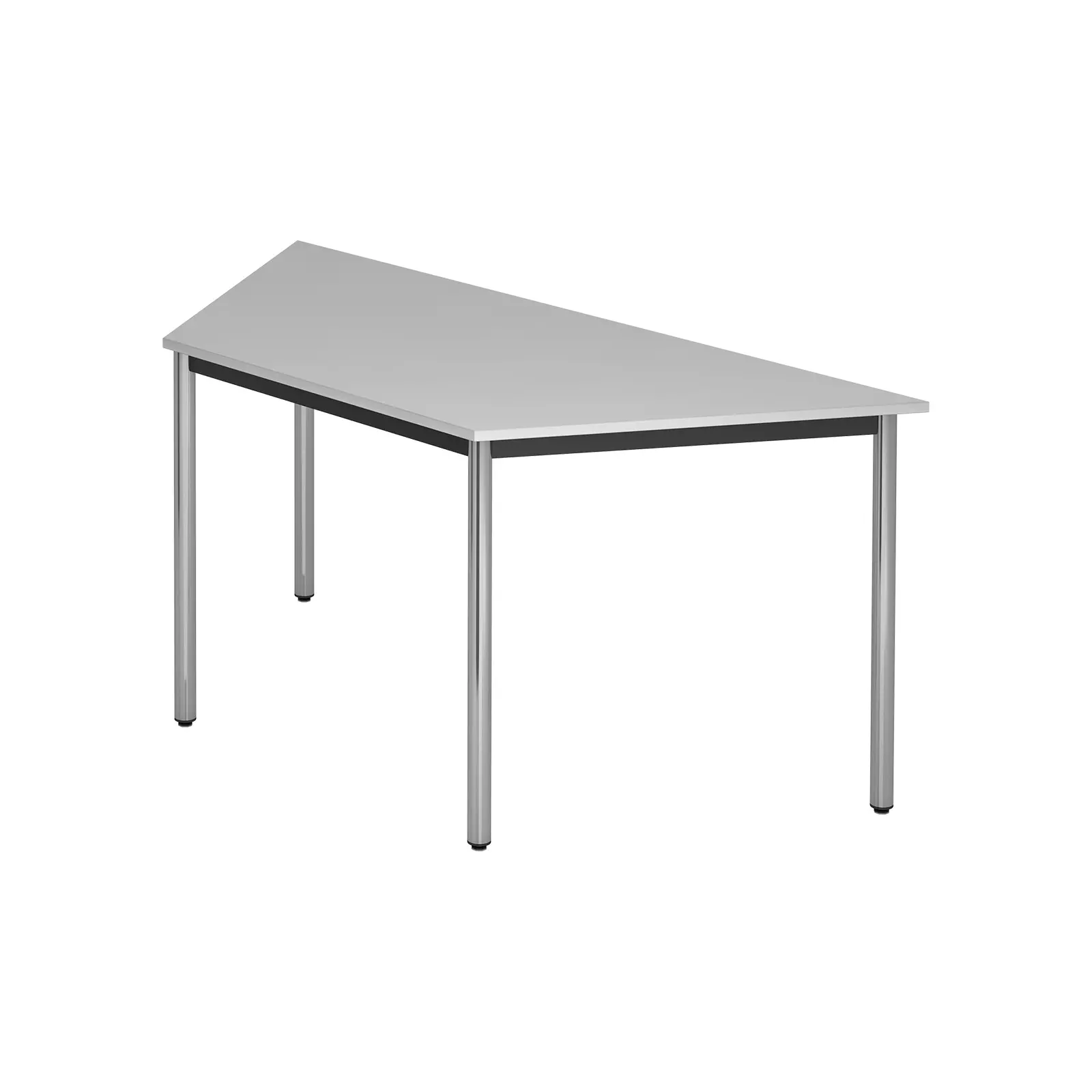 Hammerbacher Konferenztisch D-Serie 160x69 cm Tischfuß rund Chrom Grau Produktbild Frontansicht