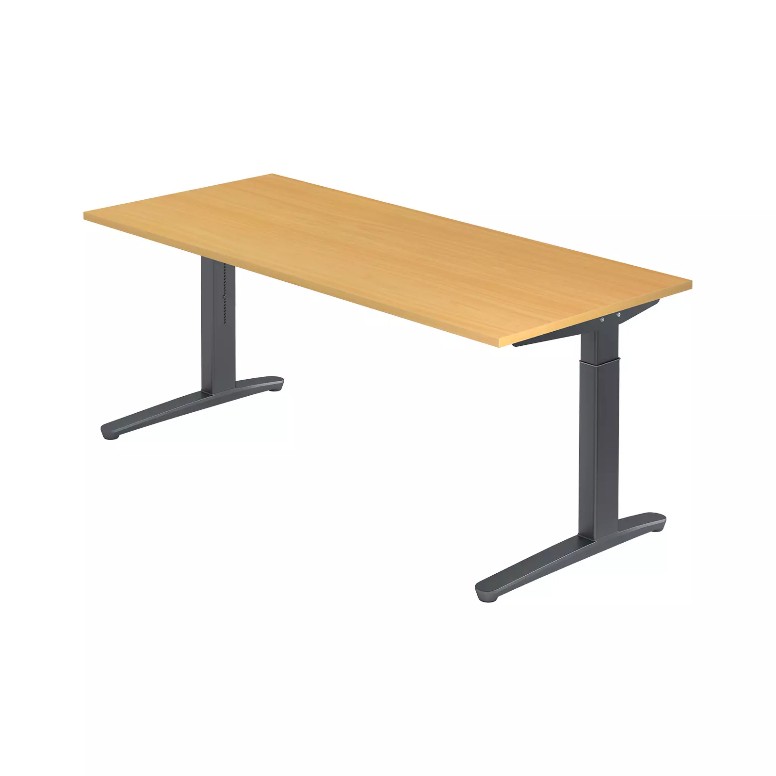 Hammerbacher Schreibtisch XB-Serie 180x80 cm Buche Gestellfarbe Graphit Produktbild Frontansicht