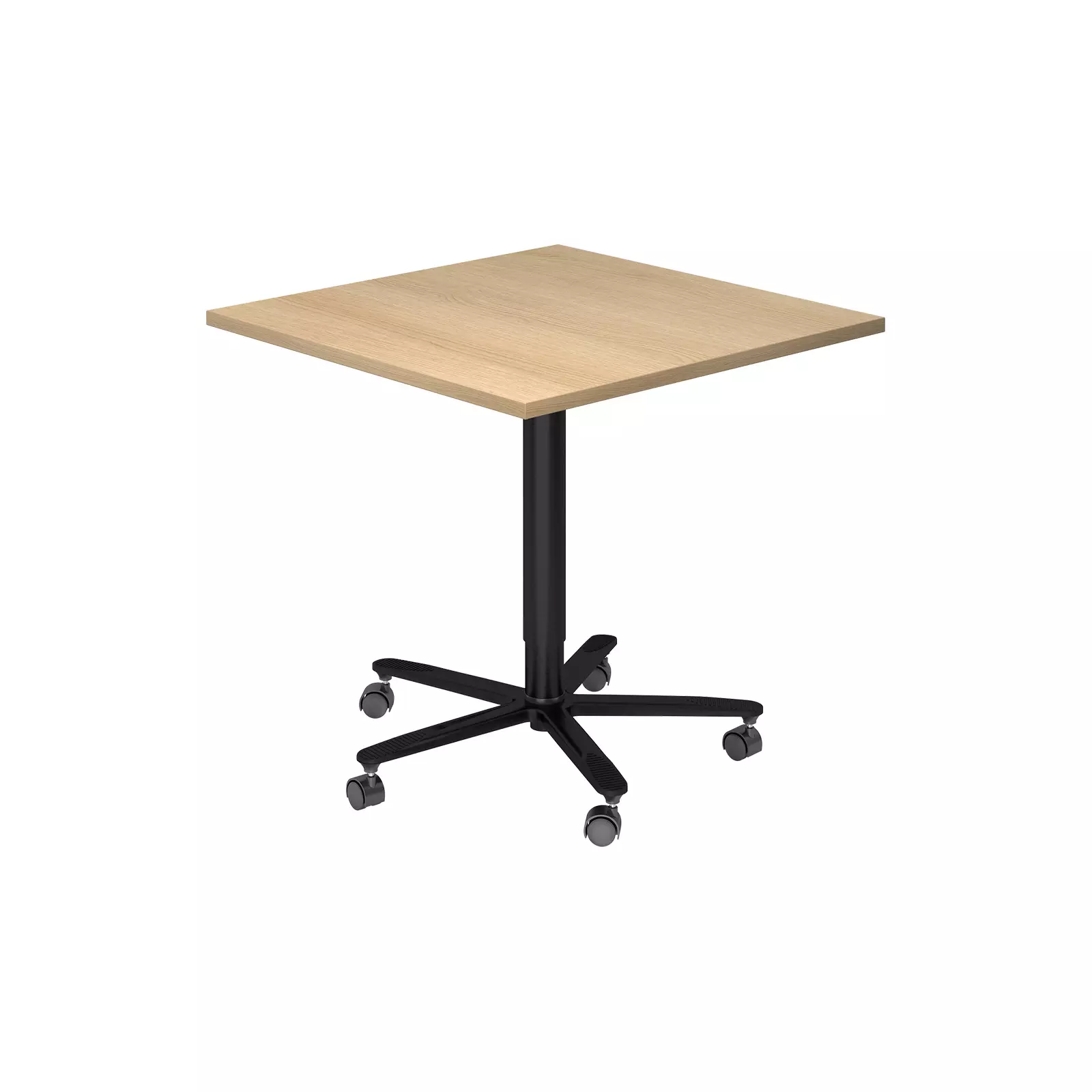 Hammerbacher Säulenhubtisch ST88 höhenverstellbar Eiche Gestellfarbe Schwarz Produktbild Frontansicht Hammerbacher Säulenhubtisch ST88 höhenverstellbar Eiche Gestellfarbe Schwarz Produktbild Frontansicht