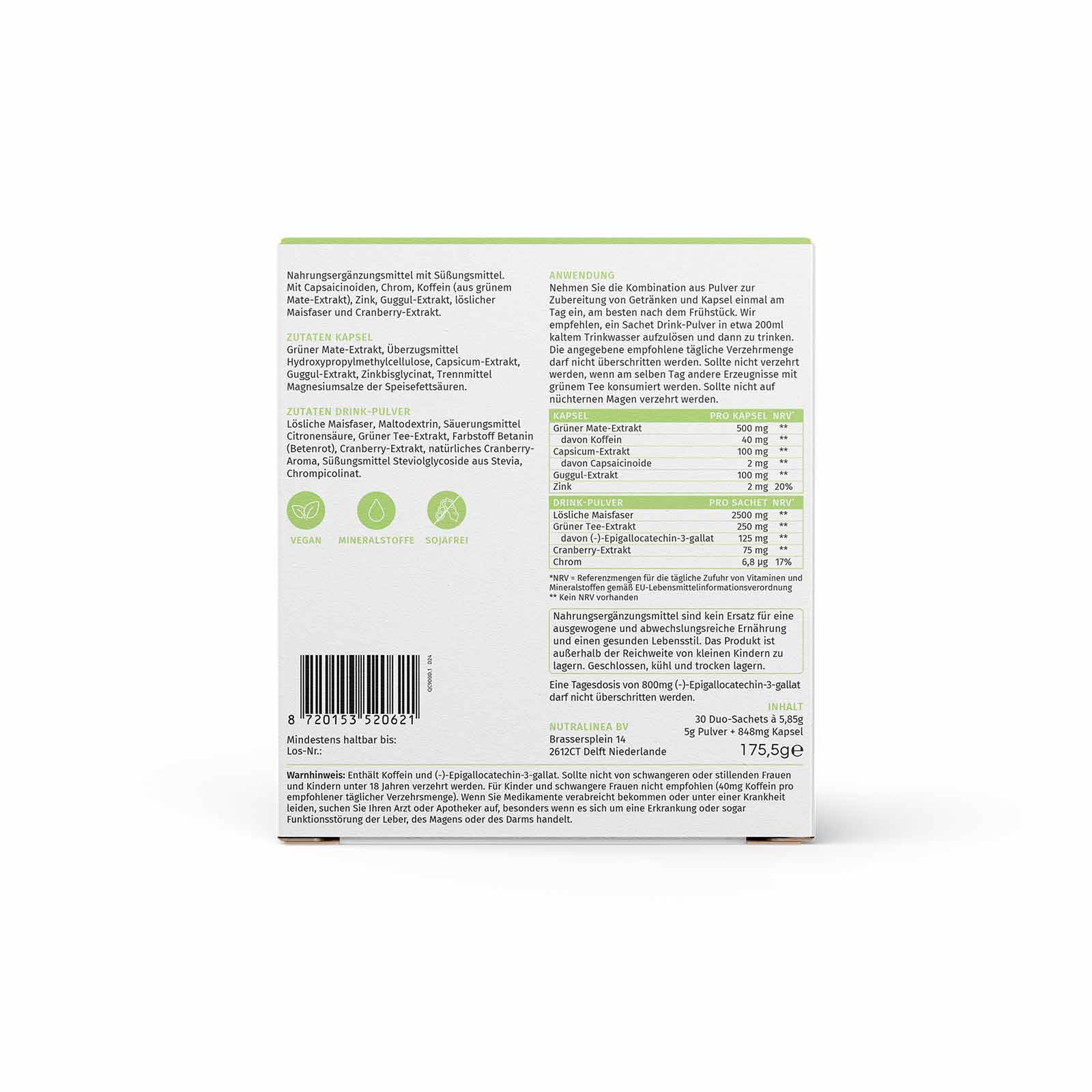 NutraLinea Lipomin Complete Rückseite NutraLinea Lipomin Complete Rückseite