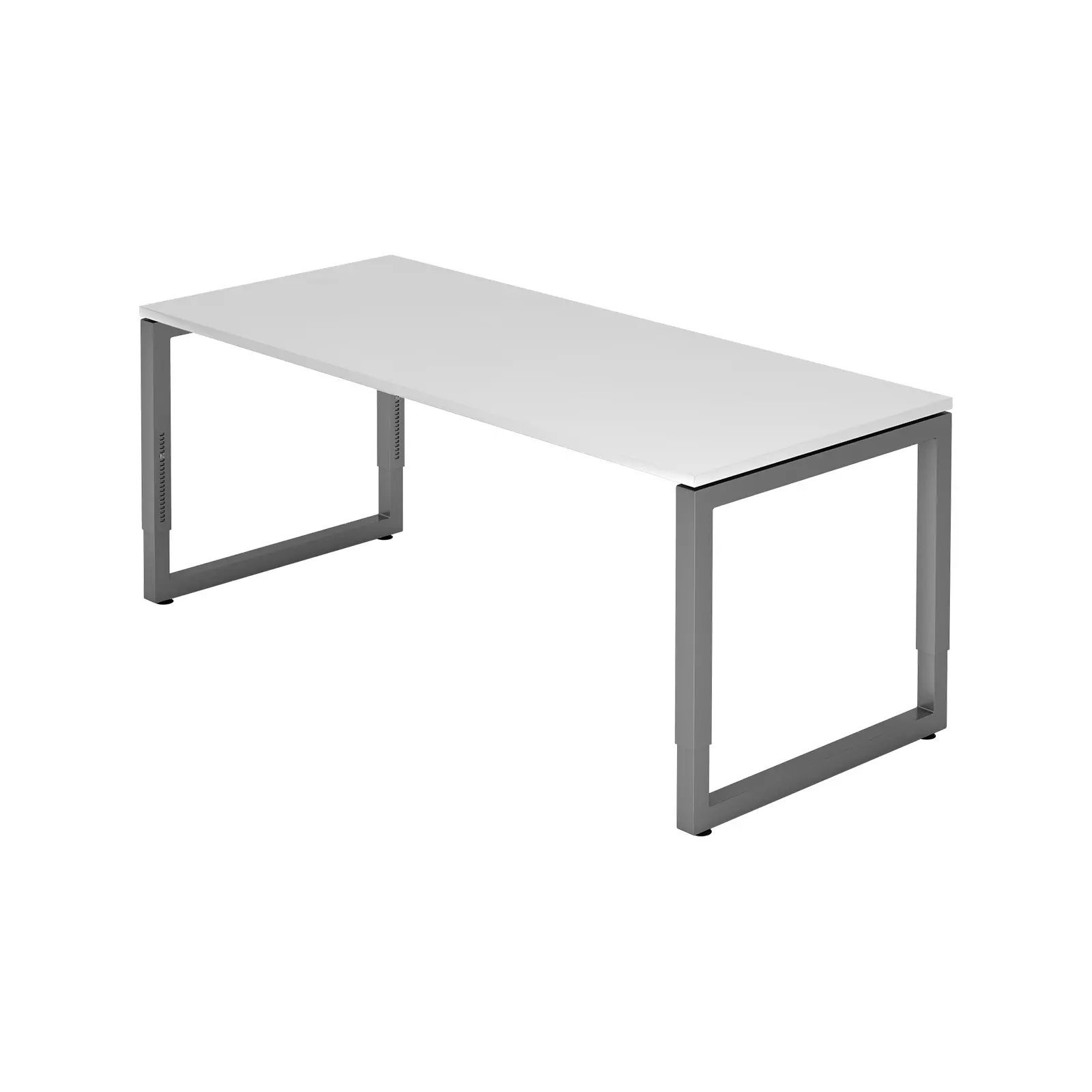 Hammerbacher Schreibtisch R-Serie 180x80 cm Weiß Gestellfarbe Graphit Produktbild Frontansicht