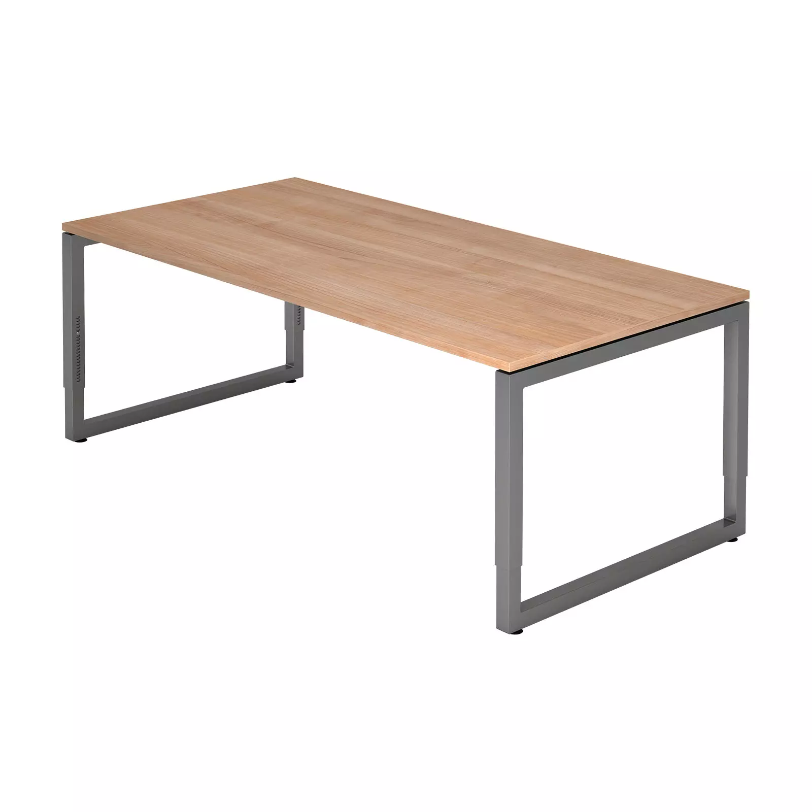 Hammerbacher Schreibtisch R-Serie 200x100 cm Nussbaum Gestellfarbe Graphit Produktbild Frontansicht