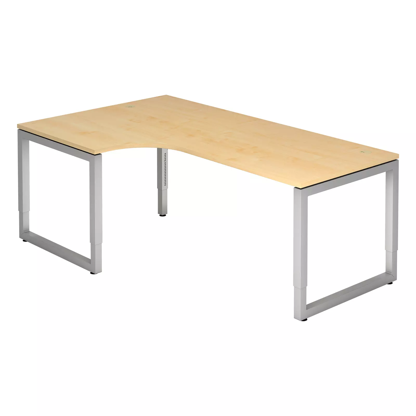 Hammerbacher Schreibtisch R-Serie 200x120 cm Ahorn Gestellfarbe Silber Produktbild Frontansicht
