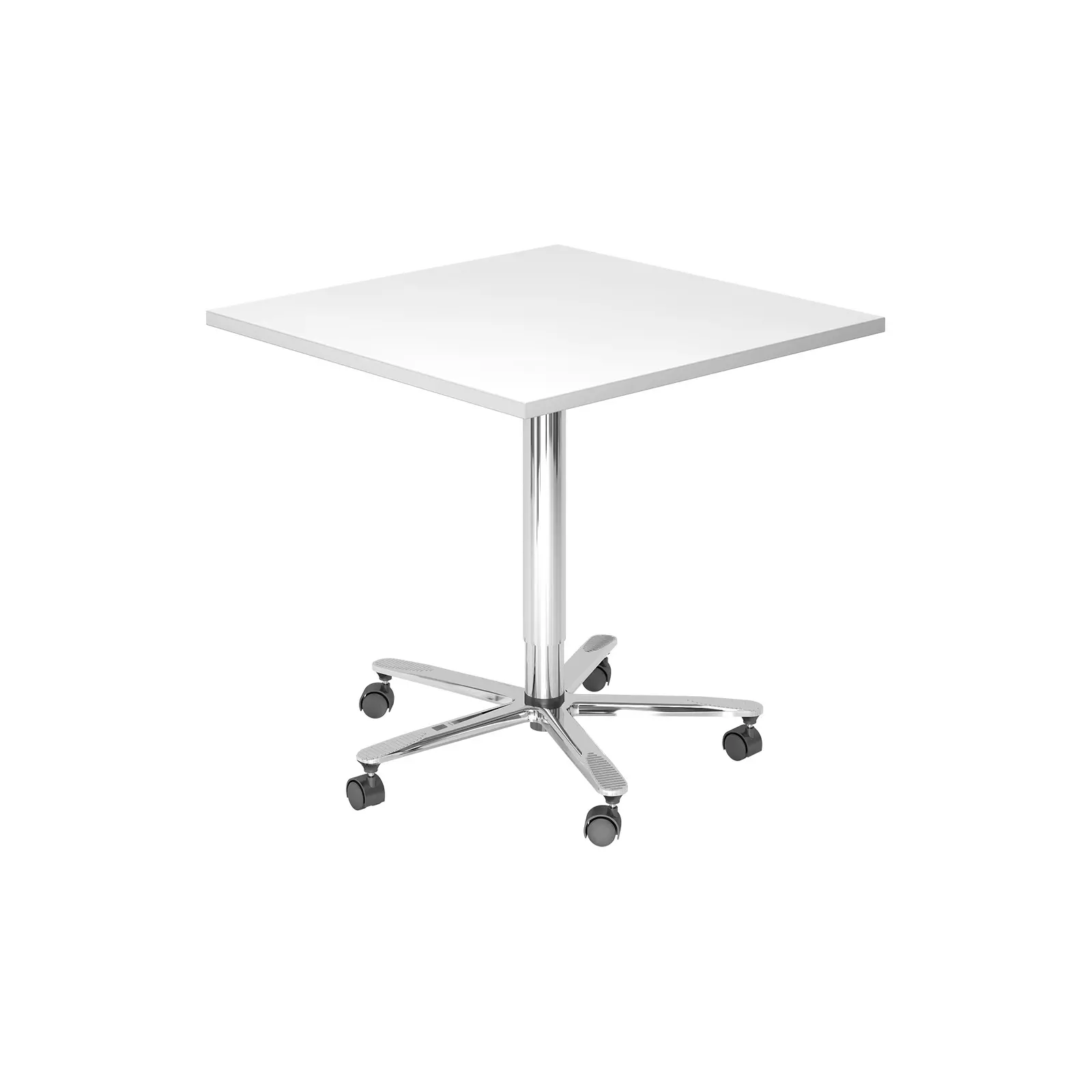 Hammerbacher Säulenhubtisch ST88 höhenverstellbar Weiß Gestellfarbe Chrom Produktbild Frontansicht