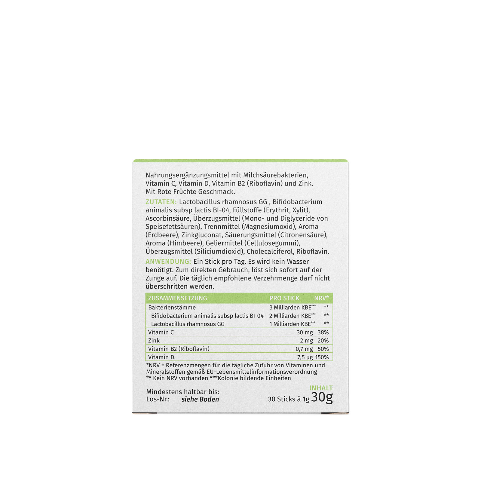 NutraLinea Pyour Active Rote Früchte Rückseite NutraLinea Pyour Active Rote Früchte Rückseite